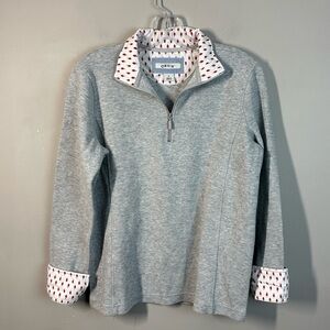Orvis 1/4 Zip Heather Grey Collared Pullover Size M